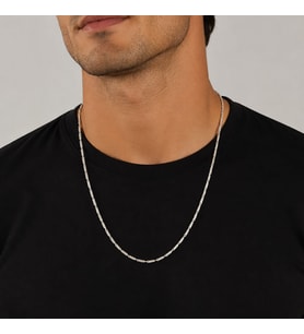 BK Gift Yaprak Model Zincir Kolye Çelik Erkek Kolye - Kararma Yapmayan Erkek Çelik Kolye