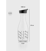 Renga Odesa Çiçek Desenli 1000 ml Cam Karaf 212010 Bej (Siyah)