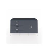 Kronos Konsol 2 Raflı 5 Çekmeceli 2 Kapaklı 176x59x99 Antrasit-Antrasit