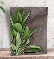 BK Gift Green Plant Tasarımlı Dekoratif Mini Kanvas Tablo 15x20cm-4