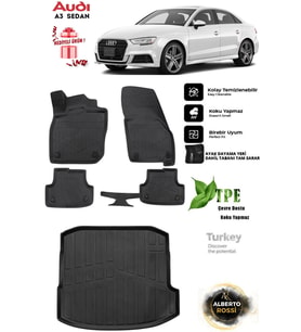 Audi A3 2025 Sedan Araca Özel 3D paspas ve 3d Bagaj Havuzu