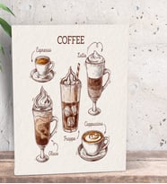 BK Gift Coffee Tasarımlı Dekoratif Mini Kanvas Tablo 15x20cm-25