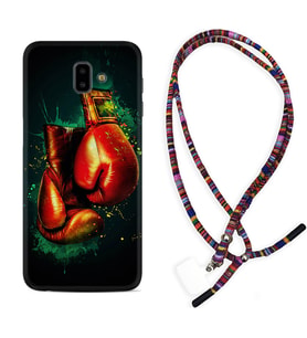 Samsung J6 Plus J7 Prime J7 Pro M20 Kılıf Boyun Asklı Rasta Silikon Boks Eldiveni 1763
