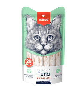 Wanpy Ton Balıklı Deniz Taraklı Sindirim Sistemi Destekleyici Sıvı Ödül Maması 25x14 gr