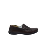 Zerhan 200 Erkek Koyu Kahve Hakiki Deri Günlük Kullanım Loafer Ayakkabı (Koyu Kahverengi)