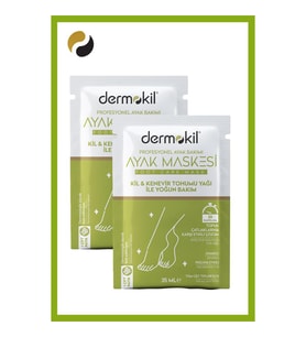 DERMOKİL Kil ve Kenevir Yağlı Peeling Etkili Ayak Maskesi 35 ml 2 ' li Set