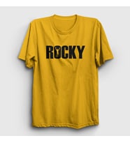 Presmono Unisex Sarı Logo Film Rocky T-Shirt 249777tt (Sarı)