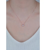 Gümüş Yuvarlak Pırlanta Model Minimal Zirkon Taşlı Kadın Kolye