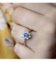 0.42 Ct.Safir Pırlanta Yüzük