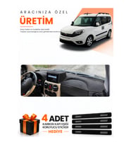 FİAT DOBLO (2007-2015) AİRBAGLİ BÜYÜK EKRAN Uyumlu Torpido Koruma Örtüsü Oto Kılıfı - Siyah