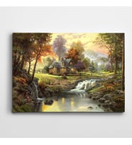 Manzara Nehir Kartpostal Kanvas Tablo