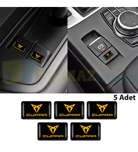 Seat Cupra Logo Direksiyon Jant Vites Torpido Damla Silikon Oto Sticker 5 Adet ( 17 x 11 mm Ölçü )
