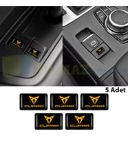 Seat Cupra Logo Direksiyon Jant Vites Torpido Damla Silikon Oto Sticker 5 Adet ( 17 x 11 mm Ölçü )