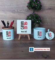 Abiye Hediye Dekoratif Taş, Kalemlik, T Kupa Bardak, Ahşap Anahtarlık Hediye (Model 1)