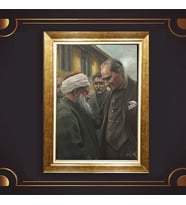 Özel Seri Paspartulu Çerçeveli Atatürk Tablo l3 (Gold)