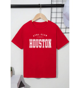 Çocuk Houston Pamuklu Tshirt (A.Kırmızı)