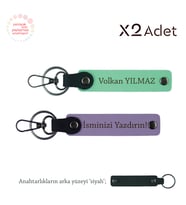 Doktora Yılbaşı Hediyesi, İsimli & Soyisimli 2’li Anahtarlık Seti, Mor Menekşe-Yeşil-Siyah