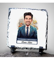 Kişiye Özel Hediye Karikatürlü En İyi Erkek Muhasebeci Dekoratif Taş