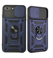 Apple iPhone 7 Plus / 8 Plus Uyumlu Kızaklı Kamera Korumalı Tank Kılıf (Lacivert)