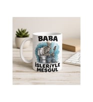 İskelet Figürlü Siyah Kulplu Neşeli Tasarım Kupa Bardak (Beyaz)