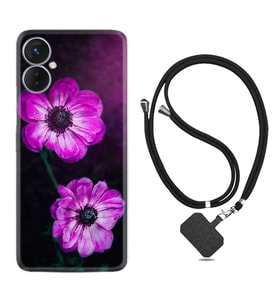 Tecno Spark 9T Kılıf Resimli Boyun Askılı İpli Desenli Silikon Series Çiçekler 1869