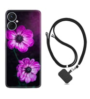 Tecno Spark 9T Kılıf Resimli Boyun Askılı İpli Desenli Silikon Series Çiçekler 1869