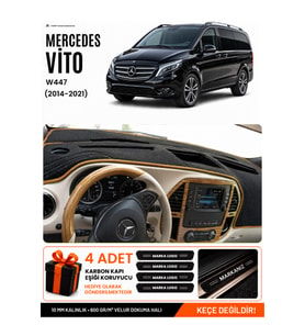 e-biz MERCEDES VİTO W447 (2014-2021) Uyumlu Torpido Örtüsü, Torpido Kılıfı - Siyah-Kahverengi - MB026