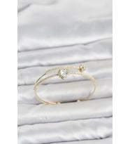 Pirinç Gold Renk Model Zirkon Taşlı Kadın Bileklik