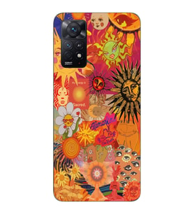 Redmi Note 12 Pro 4G Uyumlu Vintage Kolaj Desenli Şeffaf Telefon Kılıfı