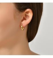 DKMN Gümüş Minimalist Daire Küpe Kadın Gümüş Küpe (Gold)
