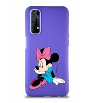 Realme 7 Soft Premier Kapak Minnie Mouse-E Tasarımlı Silikon Kılıf - Mor (Şeffaf)