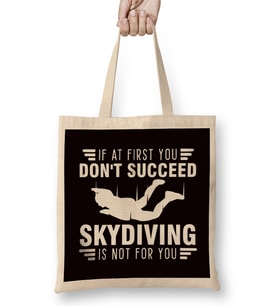 Skydiving Parachuting Skydiver Flying Parachute Airplane Sky Bez Çanta Uzun Saplı