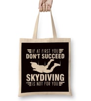 Skydiving Parachuting Skydiver Flying Parachute Airplane Sky Bez Çanta Uzun Saplı
