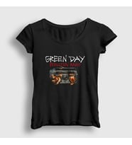 Presmono Kadın Siyah Radio Green Day T-Shirt 55763tt