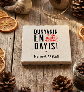 Kişiye Özel Dayıya Hediye Bardak Altlığı Doğum Günü Hediyesi (Krem)