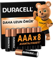 BASIC AAA Alkalin İnce Kalem Pil (8’li paket) – 1,5V