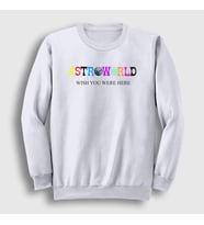 Presmono Unisex Beyaz Astroworld V4 Travis Scott Sweatshirt 44788tt (Beyaz)
