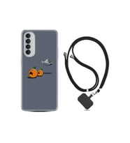 Oppo Reno 4 Pro Kılıf Desenli Silikon Boyun Askılı Orange Escape 1374