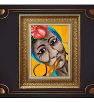 Gold Altın Kalın Çerçeveli Paspartulu Tablo s1867