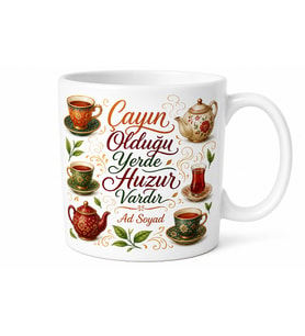 Çay Sever İçin Karışık Desenli Baskılı Kupa Bardak Çay Keyfi Hediyesi