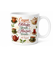 Çay Sever İçin Karışık Desenli Baskılı Kupa Bardak Çay Keyfi Hediyesi