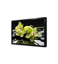 Spa Taşları ve Orkide Çerçeveli Mdf Tablo