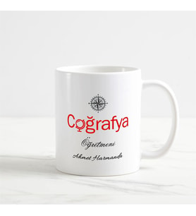 Coğrafya Öğretmeni Kupa Bardak (3. Tasarım) (Beyaz)