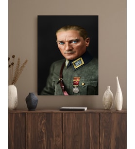 MUSTAFA KEMAL ATATÜRK RESİM Tablo Ev Duvar Salon Ofis Hediyelik Dekarasyon Premium Duvar Süs
