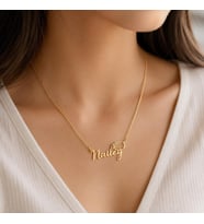 Kişiye Özel 925 Ayar Gümüş Hello Kitty Figürlü İsim Kolye (Gold)