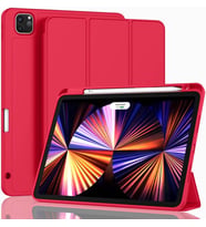 Apple iPad Air 13inç M2/M3 Kılıf Pen Charge Kalem Bölmeli A2898 A2899 A2900 (Kırmızı)