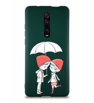 Xiaomi Redmi K20 Pro Soft Premier Kapak Aşk Tasarımlı Silikon Kılıf - Yeşil (Şeffaf)