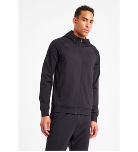 Lescon 25N-1117 Erkek Fermuarlı Kapüşonlu Sweatshirt  - Siyah