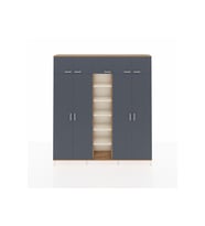 Arges Dolap 12 Raflı 9 Kapaklı 2 Askılı 220x30x243 Çam-Antrasit/Aytaşı