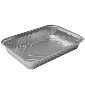 ŞeyliŞeyler - Alüminyum Yemek ve Meze Kasesi 2500 gr 50 Adet - Büyük Boy Paket Servis Kabı (Kapak Dahil Set)